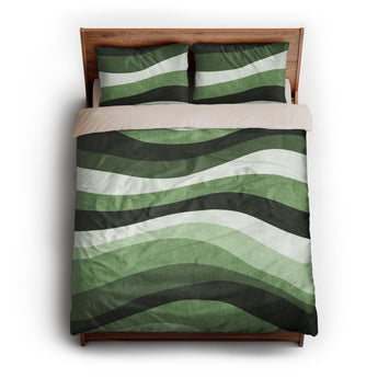 Sinuous Green Monochrome queen - microfiber - Natural Backing