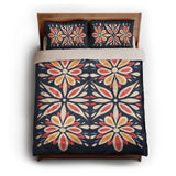 Jasmina Navy Multicolor queen - microfiber - Natural Backing