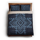 Reyno Columbia & Navy queen - microfiber - Natural Backing