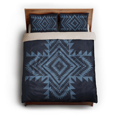Reyno Columbia & Navy queen - microfiber - Natural Backing