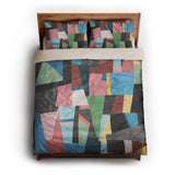 Baxter Blue Multicolor queen - microfiber - Natural Backing