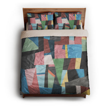 Baxter Blue Multicolor queen - microfiber - Natural Backing