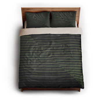 Euclid Black & Green queen - microfiber - Natural Backing