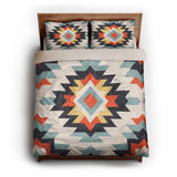 Dakota Blue & Orange queen - microfiber - Natural Backing