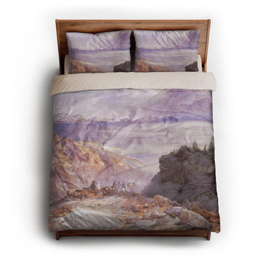The Great Salt Lake of Utah by Thomas Moran queen - microfiber - Natural Backing