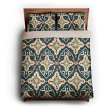 Merrin Blue & Ivory queen - microfiber - Natural Backing
