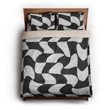 Twyla Checkered Black & White queen - microfiber - Natural Backing