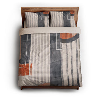Gordian Navy & Orange queen - microfiber - Natural Backing