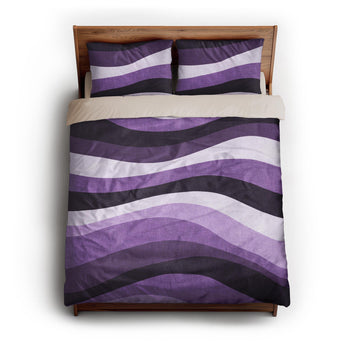 Sinuous Purple Monochrome queen - microfiber - Natural Backing
