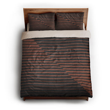 Euclid Black & Rust queen - microfiber - Natural Backing