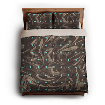 Acid Burn Brown & Carolina Blue queen - microfiber - Natural Backing