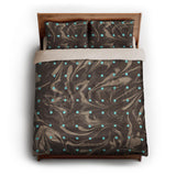 Acid Burn Brown & Carolina Blue queen - microfiber - Natural Backing