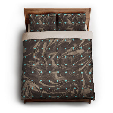 Acid Burn Brown & Carolina Blue queen - microfiber - Natural Backing