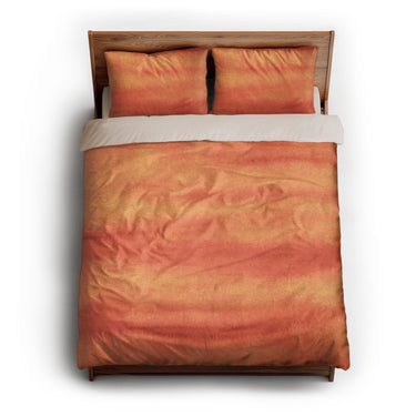 Ophelia Watercolor Fire Orange Balayage queen - microfiber - Natural Backing