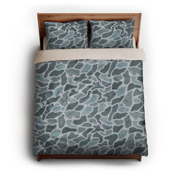 Duck Camo Blue queen - microfiber - Natural Backing