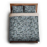 Duck Camo Blue queen - microfiber - Natural Backing