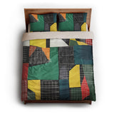 Djuna Black Multicolor queen - microfiber - Natural Backing