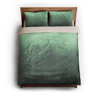 Kieran Watercolor Green Ombre queen - microfiber - Natural Backing