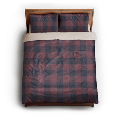 Buffalo Plaid Maroon & Navy queen - microfiber - Natural Backing