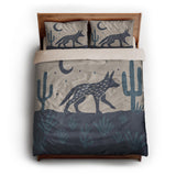 Desert Coyote Midnight & Dusty Blue queen - microfiber - Natural Backing