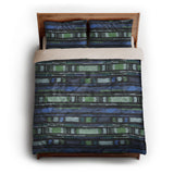 Ojai Blue & Green queen - microfiber - Natural Backing