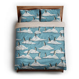 Arctic Penguins queen - microfiber - Natural Backing
