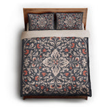 Annette Navy & Orange queen - microfiber - Natural Backing