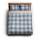 Buffalo Plaid Steel Blue queen - microfiber - Natural Backing