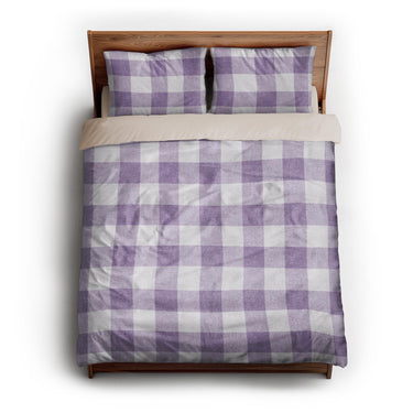 Buffalo Plaid Lilac queen - microfiber - Natural Backing