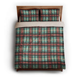 Ferguson Plaid Teal Red queen - microfiber - Natural Backing