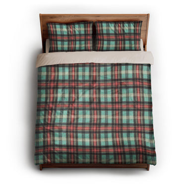 Ferguson Plaid Teal Red queen - microfiber - Natural Backing