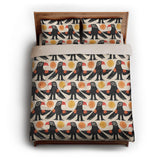 Tribal Birds Ivory queen - microfiber - Natural Backing