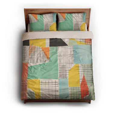 Djuna Ivory Multicolor queen - microfiber - Natural Backing