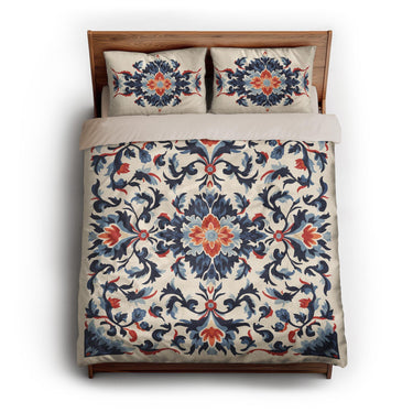Wilhemina Navy & Red queen - microfiber - Natural Backing