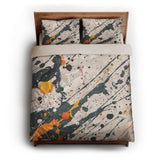 Jason Dark Teal & Orange queen - microfiber - Natural Backing
