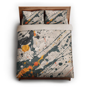 Jason Dark Teal & Orange queen - microfiber - Natural Backing