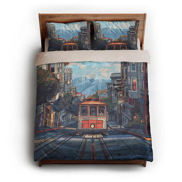 San Francisco Trolley queen - microfiber - Natural Backing