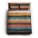 Brush Stripes Multicolor queen - microfiber - Natural Backing