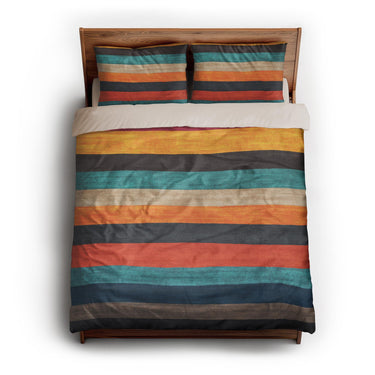 Brush Stripes Multicolor queen - microfiber - Natural Backing