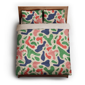 Cosimo Blue Green Red queen - microfiber - Natural Backing