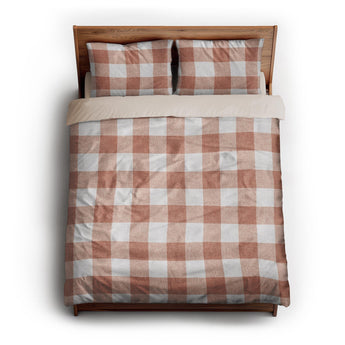 Buffalo Plaid Light Terracotta queen - microfiber - Natural Backing
