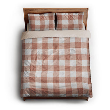 Buffalo Plaid Light Terracotta queen - microfiber - Natural Backing