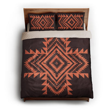 Reyno Orange & Maroon queen - microfiber - Natural Backing