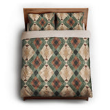 Spokane Sage Green & Taupe queen - microfiber - Natural Backing