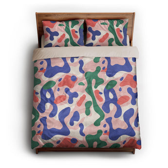Concetta Pink Green & Purple queen - microfiber - Natural Backing