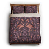 Flamingo Friends Purple queen - microfiber - Natural Backing