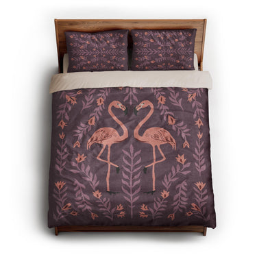 Flamingo Friends Purple queen - microfiber - Natural Backing