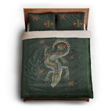 Hungry Alligator Green queen - microfiber - Natural Backing
