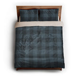Buffalo Plaid Dark Navy queen - microfiber - Natural Backing