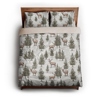 Forest Deer queen - microfiber - Natural Backing